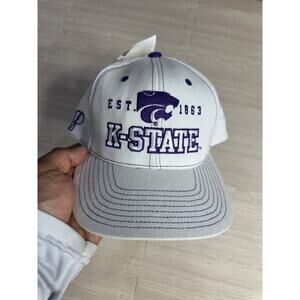 Vintage Kansas State Wildcats Hat Cap Snapback White Purple Pro Player 90s